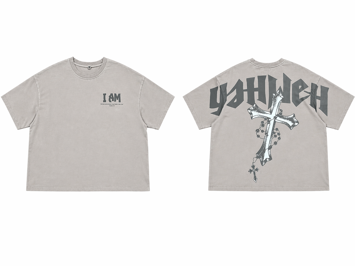 Grey Yahweh Oversized T-Shirt
