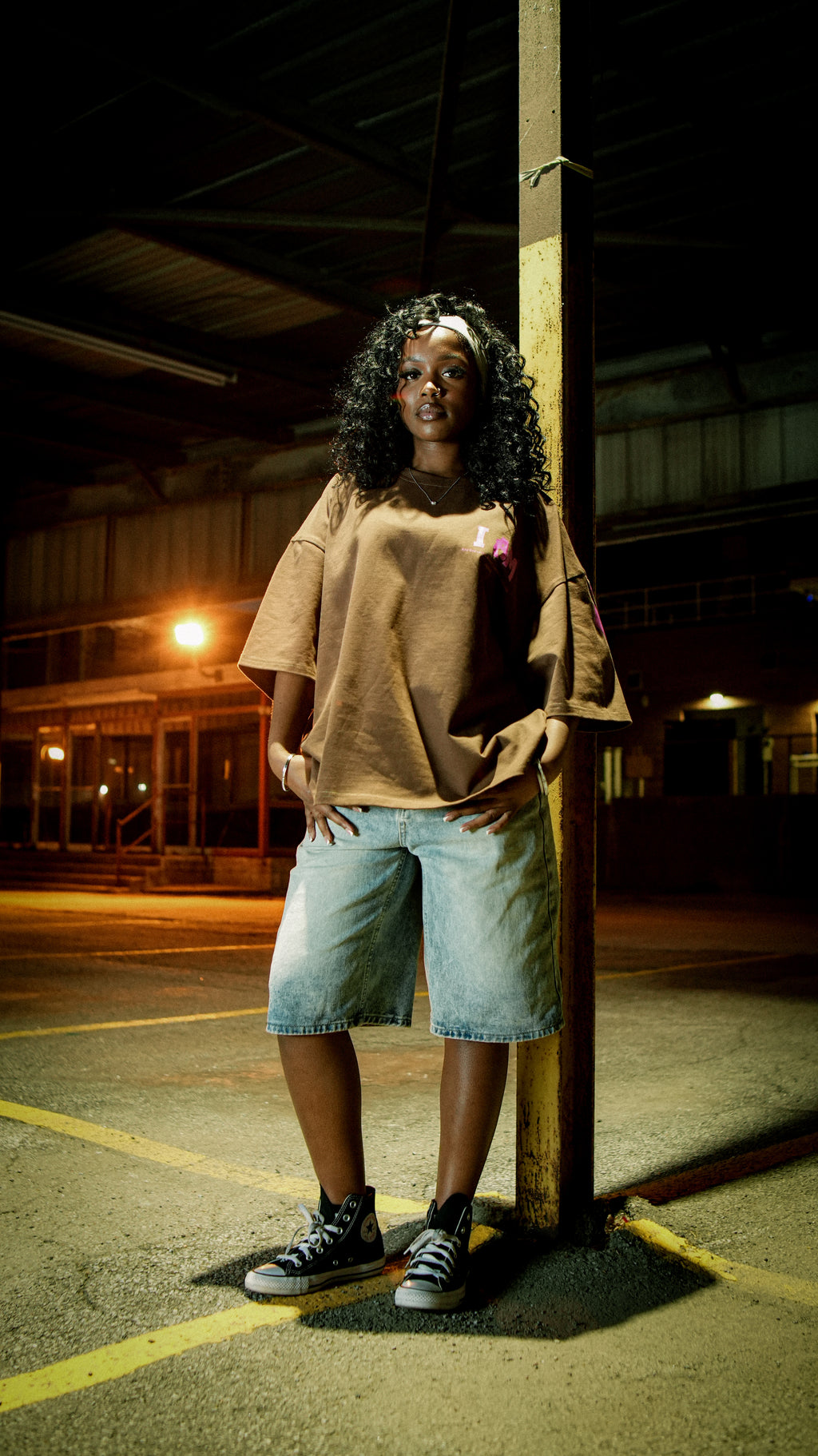 Brown and Pink Yahweh Oversized T-Shirt