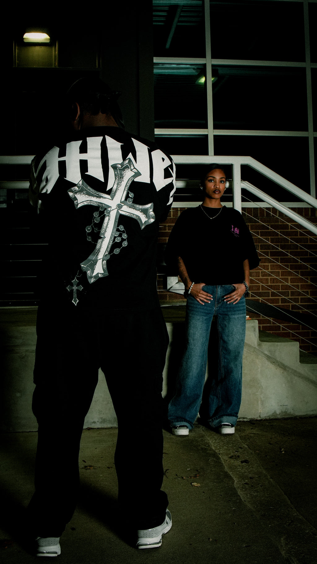 Black and Purple Yahweh Oversized T-Shirt