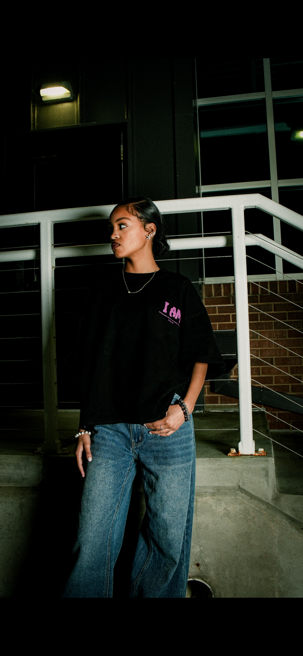 Black and Purple Yahweh Oversized T-Shirt